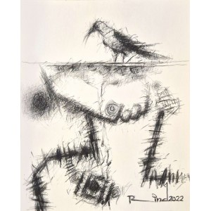 A. S. Rind, 22 x 28 Inch, Charcoal On Paper, Figurative Painting, AC-ASR-747